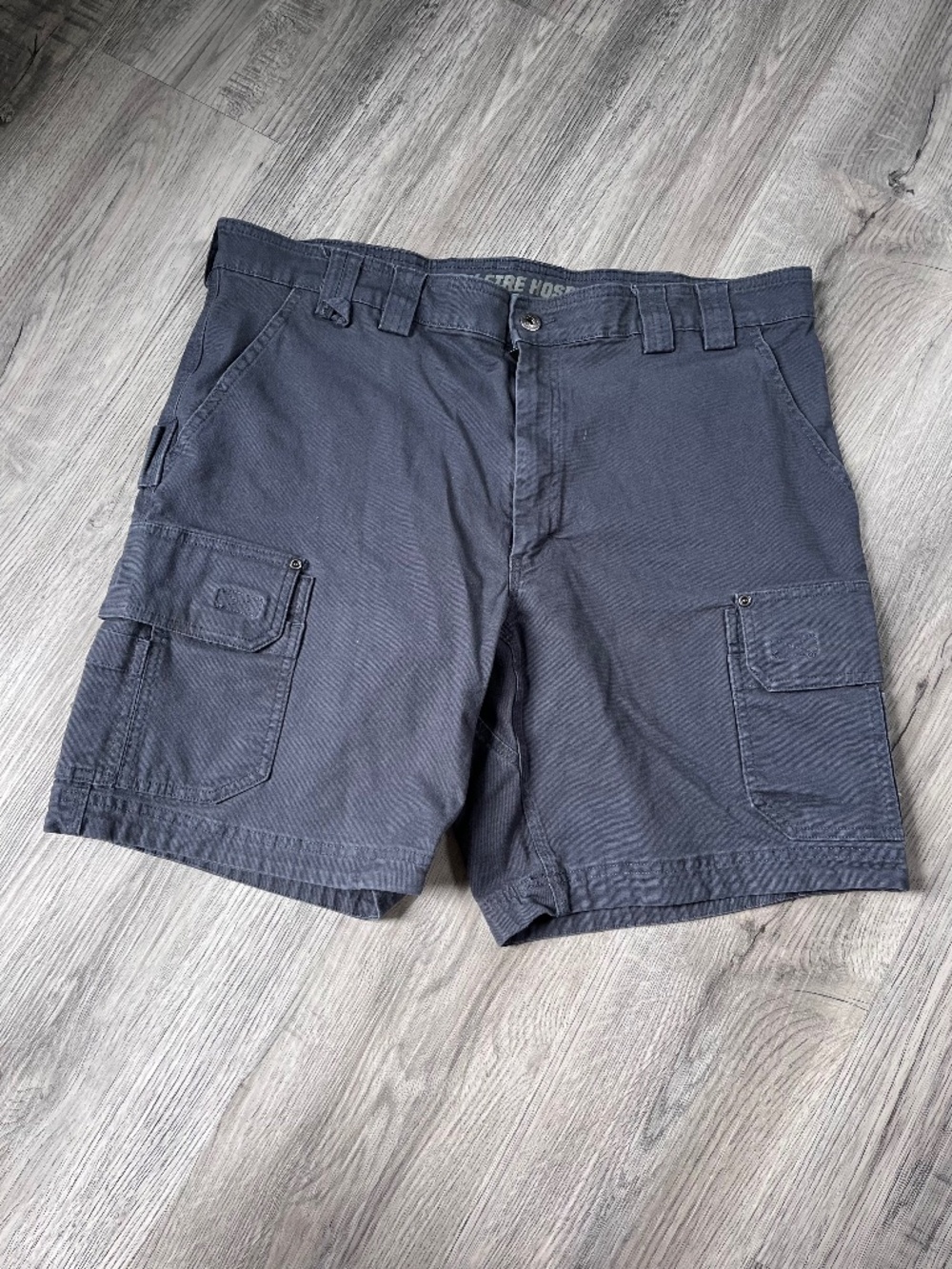 Duluth Trading Co. Flex Fire Hose Cargo Shorts Mens 40 blue Relaxed Fit Work 9"